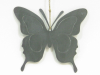 Metall-Schmetterling z.Haengen, L15cm schwarz-grau 611455-72